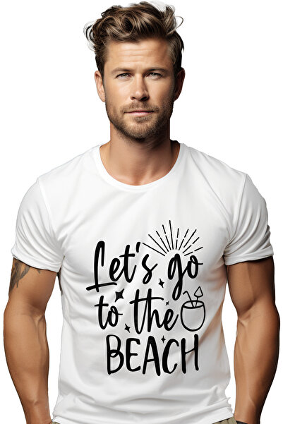 StoryGift Romania Tricou Barbati Cu Mesajul "let's Go To The Beach" - Hai Sa ...