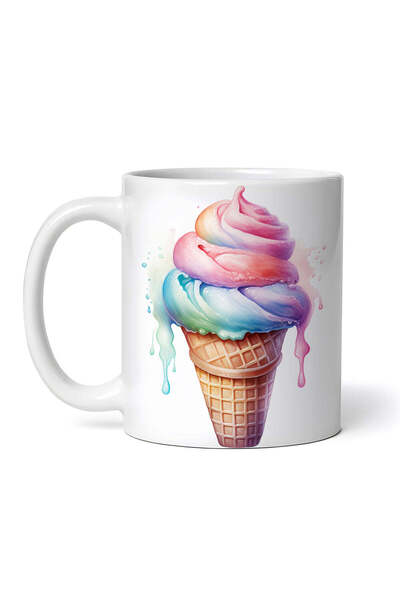 OEM Cană albă personalizată, Waffle cu înghețată colorată, INOVATIX®. 330ml