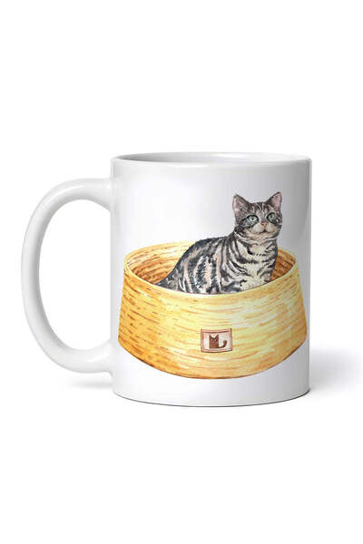 OEM Εξατομικευμένη λευκή κούπα, Η γάτα στη θέση της, INOVATIX®. 330ml