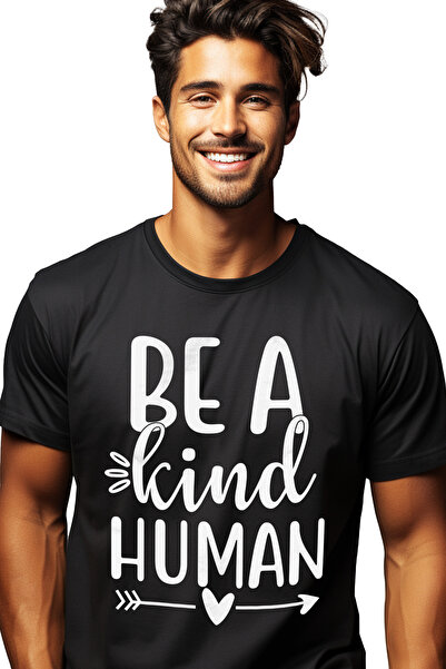 StoryGift Romania Tricou Barbati Cu Inimioara Si Textul "be A Kind Human" - F...