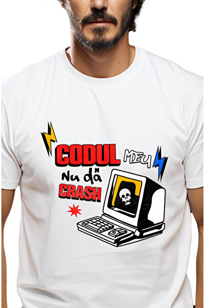 StoryGift Romania Tricou Barbati Computer Cu Schelete Text Codul Meu, Regulil...