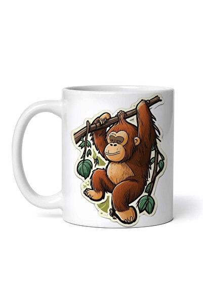 OEM Cană albă personalizată, Orangutan în copac, INOVATIX®. 330ml