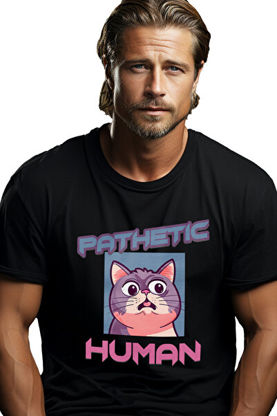 StoryGift Romania Tricou Barbati Cu Pisica "dezgustata" Cu Mesajul "pathetic ...