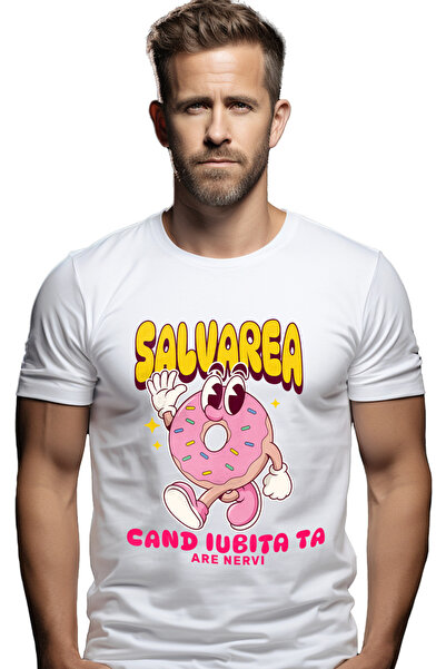 StoryGift Romania Tricou Barbati Gogoasa Glazurata Vesela Text Haios Salvarea...