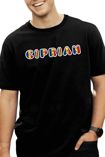 StoryGift Romania Tricou Barbati Cu Numele Ciprian, Romania, Suporter, Steagu...