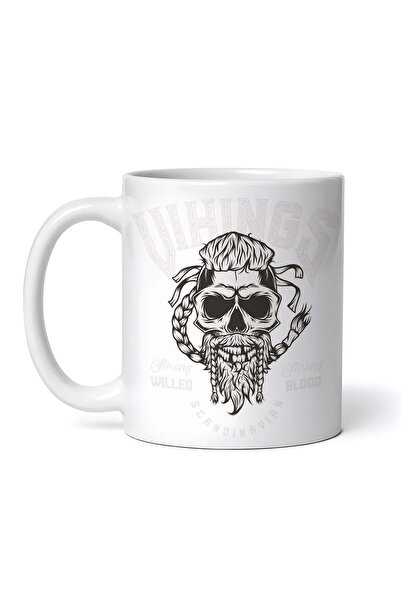 OEM Cană albă personalizată, vikingi scandinavi cu voință puternică și sânge ...