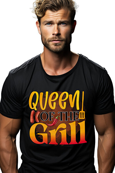 StoryGift Romania Tricou Barbati Cu Mesajul "quuen Of The Grill", Regina Grat...