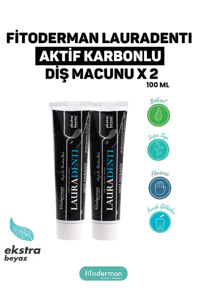 Fitoderman Lauradenti، معجون أسنان بالكربون المنشط للتبييض الإضافي 100 مل