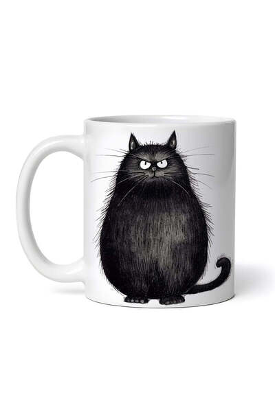 OEM Εξατομικευμένη λευκή κούπα, Nervous Fat Cat, INOVATIX®. 330ml