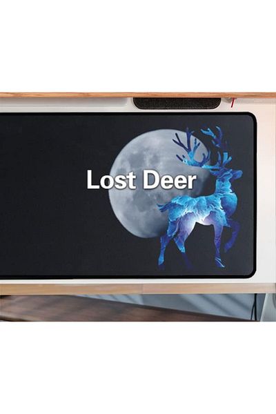 Lost Deer Mousepad Lost Deer, plastic/rubber, black/gray/blue, 80 x 30 cm