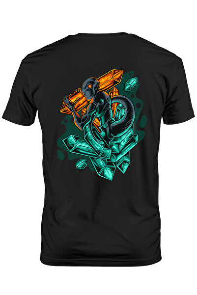 StoryGift Romania Tricou Barbati Cu Extraterestru, Reptila Cristale, Sci Fi, ...