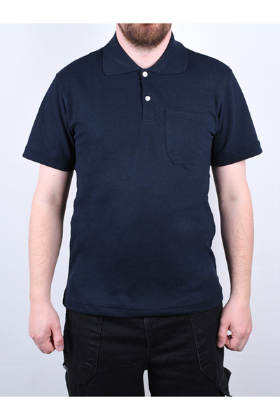 By Okat Polo Neck Work T-Shirt with Pockets Short Sleeves Durable Fabric for Work Use