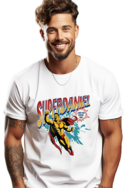 StoryGift Romania Tricou Barbati Super Daniel, Supererou Sunt Aici Pentru Tin...