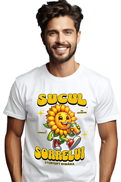 StoryGift Romania Tricou Barbati Sucul Soarelui! Floarea Soarelui Natura Cu I...