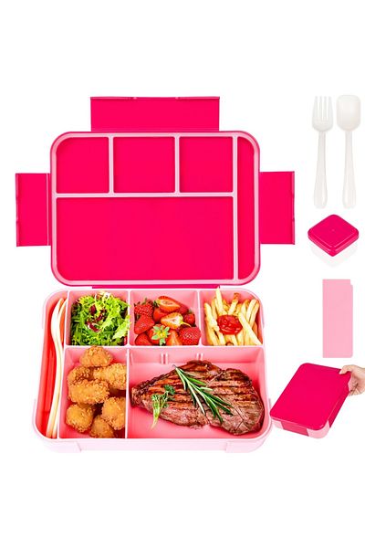 Choice 1330ml 0016 Rose Red Adorable Pattern Kids Lunch Box Portable Divided Microwave Oven Bento Box Leakp