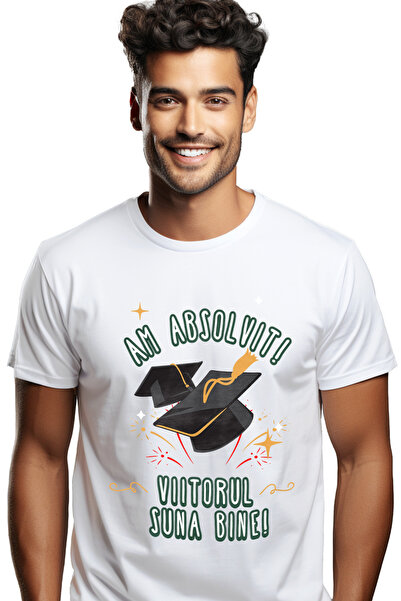 StoryGift Romania Tricou Barbati Am Absolvit! Viitorul Suna Bine! Facultate, ...