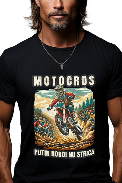 StoryGift Romania Tricou Barbati Motocros Putin Noroi Nu Strica Cursa Viteza Cu Imprimeu Pe Fata, 100% Bumbastg