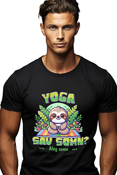 StoryGift Romania Tricou Barbati Animal Lenes Yoga Sau Somn Somn Cu Imprimeu ...