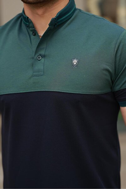 Miron Μπλουζάκι με κοντό μανίκι Nefti Navy Blue Kagi Ston Piece Polo Collar - 2402