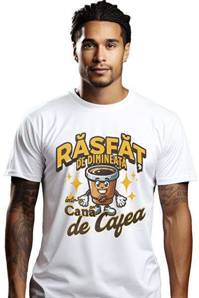 StoryGift Romania Tricou Barbati Rasfat De Dimineata, Intr-o Cana De Cafea Cu...