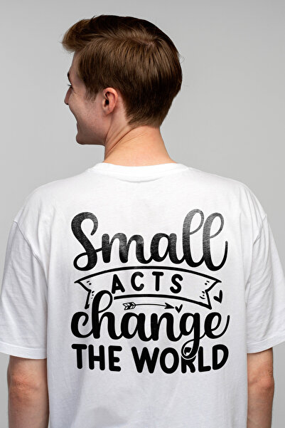 StoryGift Romania Tricou Barbati Cu Mesajul "faptele Mici Schimba Lumea" - Bi...