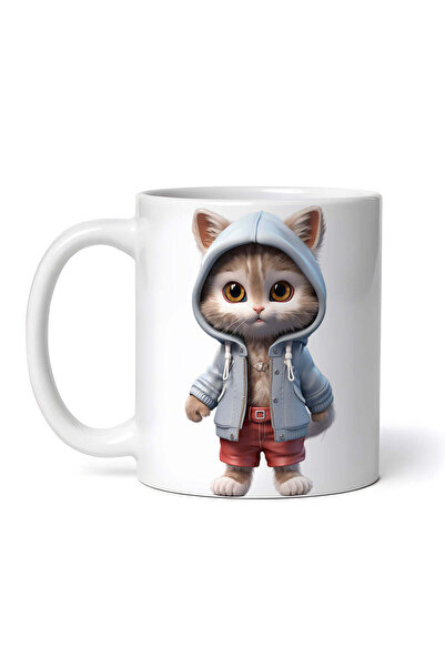 OEM Εξατομικευμένη λευκή κούπα, Daisy Cat, INOVATIX®. 330ml