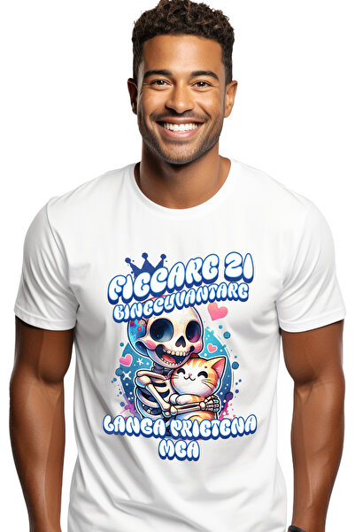 StoryGift Romania Tricou Barbati Schelete Si Pisica Fiecare Zi Binecuvantare ...