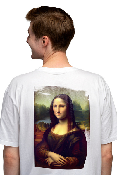 StoryGift Romania Men's T-Shirt With Painting Style Gioconda, Leonardo Da Vin...