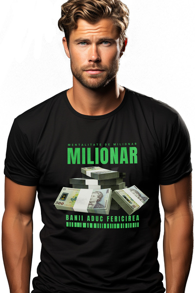 StoryGift Romania Men's Millionaire T-Shirt - Money Brings Happiness With Fro...
