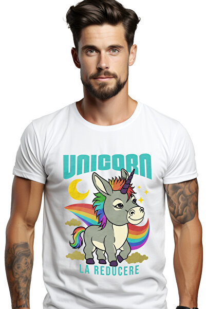 StoryGift Romania Tricou Barbati Unicorn La Reducere Haios Magar Animal Desen...