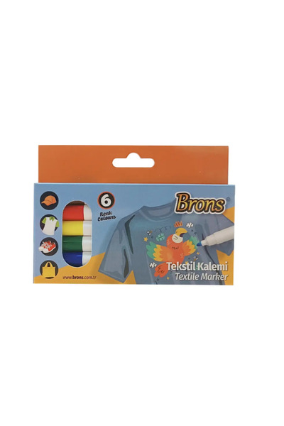 Brons قلم تحديد للنسيج طقم 6 ألوان Br-1000