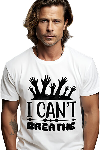 StoryGift Romania Men's T-Shirt With The Message In English "I Can't Breathe"...