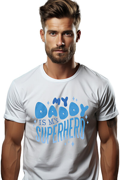 StoryGift Romania Tricou Barbati Cu Text In Engleza My Daddy Is My Superhero,...