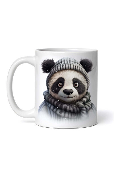 OEM Cană albă personalizată, Ursuleț Panda cu căciulă și eșarfă, INOVATIX®. 3...