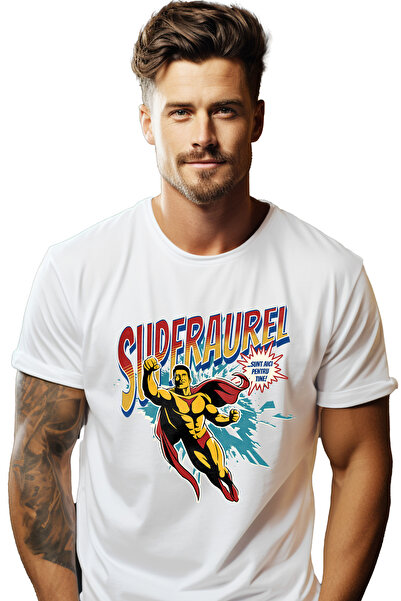 StoryGift Romania Tricou Barbati Super Aurel, Supererou Sunt Aici Pentru Tine...