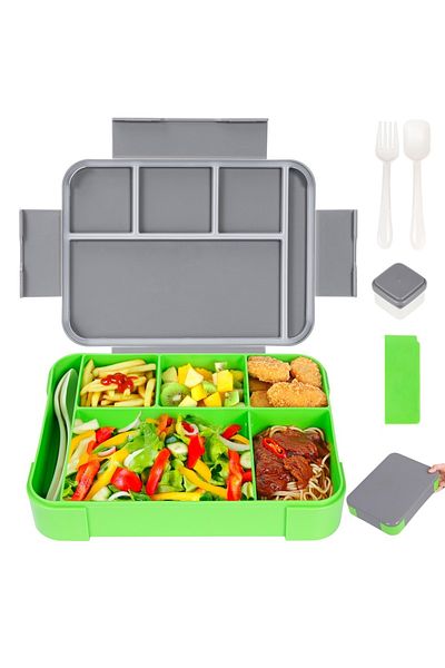 Choice 1330ml 0016 Grey Green Adorable Pattern Kids Lunch Box Portable Divided Microwave Oven Bento Box Lea