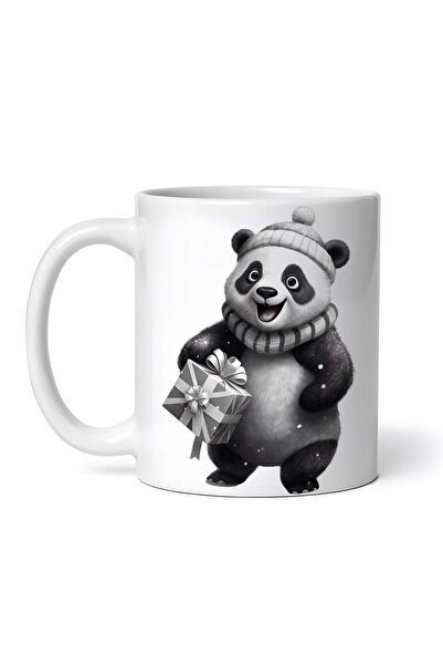 OEM Εξατομικευμένη λευκή κούπα, Χαρούμενο Πάντα Αρκουδάκι με δώρο, INOVATIX®....