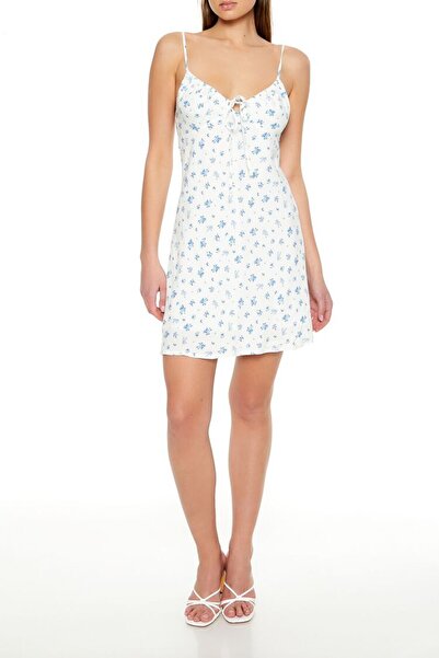 Forever 21 Askılı Çiçek Desenli Mini Elbise