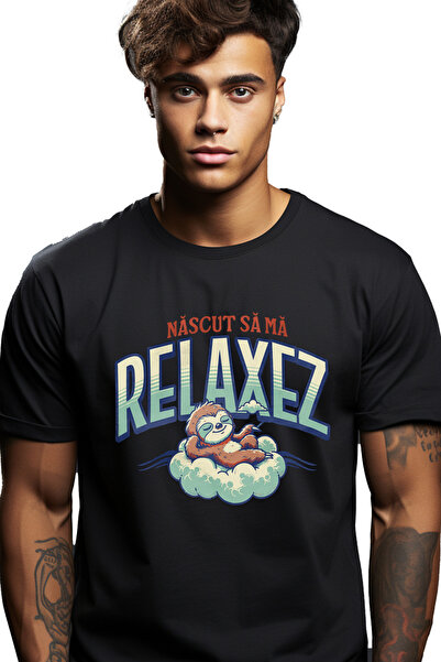 StoryGift Romania Tricou Barbati Animal Lenes Pe Nor Text Haios Nascut Sa Ma ...