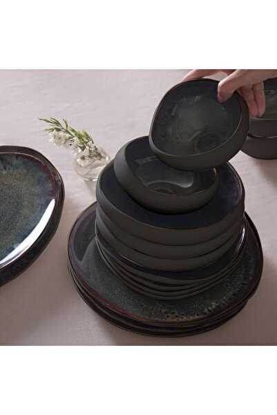 Karaca Karaca Earth Collection Galactic 55-teiliges Tafelservice für 12 Personen – Schwarz