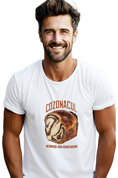 StoryGift Romania Tricou Barbati Cozonacul Nu Ingrasa Doar Aduce Bucurie Cu I...