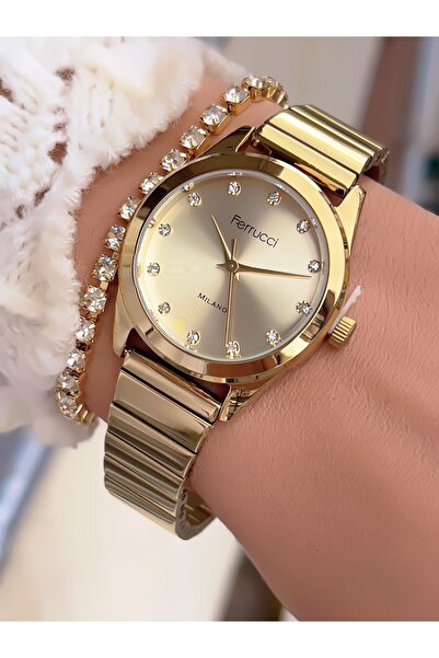 Ferrucci ساعة يد نسائية من الصلب بضمان لمدة عامين ومقاومة للماء حتى 3 أجهزة الصراف الآلي