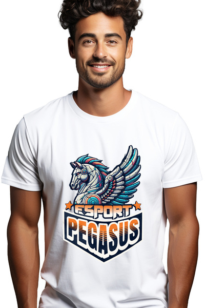 StoryGift Romania Tricou Barbati Pegasus Esports Simbol Unicorn Robot Colorat...