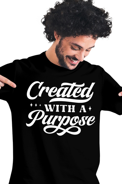 StoryGift Romania Tricou Barbati Cu Mesaj Motivational In Engleza "created Wi...