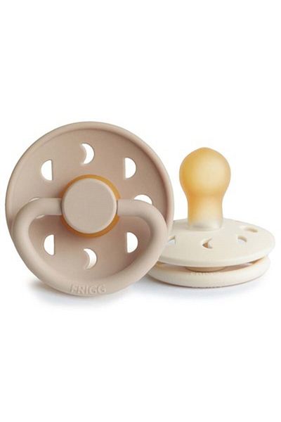 Frigg 0-6 Months Moon Phase Double Rubber Pacifier - Cream / Croissant