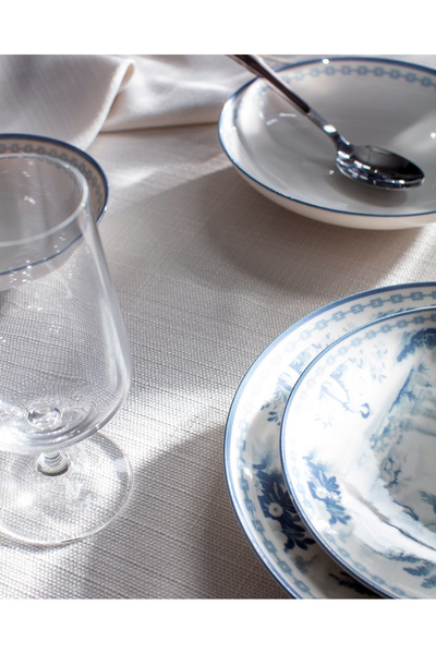 Madame Coco Lumen 6 Kişilik 24 Parça Yemek Takımı - Mavi/Beyaz
