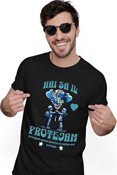 StoryGift Romania Tricou Barbati Planeta Pamant Hai Sa O Protejam, Terra, Pol...