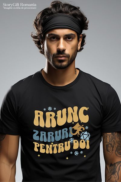 StoryGift Romania Tricou Barbati Arunc Zaruri Pentru Doi Dragon Jocuri Video Cu Imprimeu Pe Fata, 100% Bumba Stg