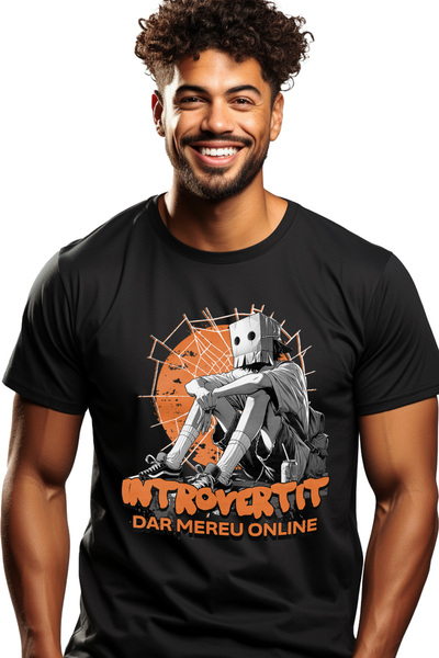 StoryGift Romania Tricou Barbati Barbat Cu Cu Cutie De Carton Pe Cap Introver...