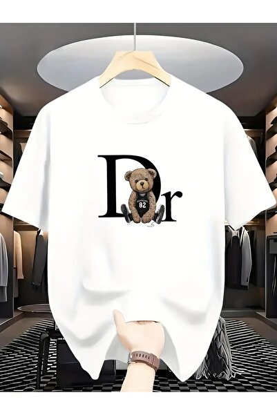 NoVibe تي شيرت مطبوع عليه لعبة تيدي للجنسين مصنوع من القطن بنسبة 100%